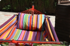 H�ngematte Rainbow und Gestell aus wetterfestem Holz 4286
