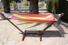 Holzgestell f�r H�ngematte - Wetterfestes Holz - Gestell und H�ngematte Sunrise 4288