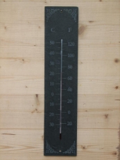 Thermometer auf Schieferplatte black 44 cm hoch