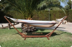 H�ngematte 310 cm Eukalyptusholz Choco inkl. Kissenbezug 2133