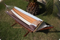 H�ngematte 310 cm Eukalyptusholz Choco inkl. Kissenbezug 2133