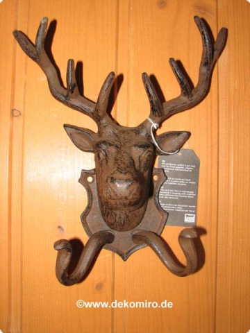Esschert Hirschkopf aus Guss mit Haken 190