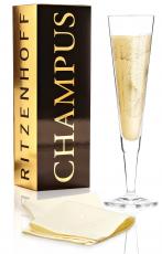Preview: Ritzenhoff 2020 6er Champagner Gläser der Künstler Pichler, Kühnertová und Benzoni im Dekomiro Set mit Glasreinigungstuch
