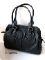 Preview: Leder Shopper in schwarz #1022