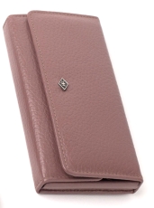 5-teiliges Manikürset in genarbten Rindlederetui Mauve mit Druckknöpfen