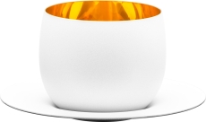 Eisch Cappuccinoglas 300 ml mit Untersetzer in Geschenkröhre Cosmo pure white
