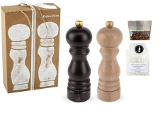 Dekomiro Set Peugeot Testsieger Paris PM schoko +SM nature 18 cm u-select 100 Gr. Salz und 20 Gr. Pfeffer