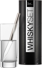 2-tlg. Whisky Pipetten Set 999/13 platin mit Becher -in Geschenkröhre- GENTLEMAN Eisch Glas