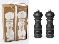 Dekomiro Peugeot Paris Set graphit 18 cm Pfeffermühle und Salzmühle mit 100 gr. Salz Geschenkverpackung