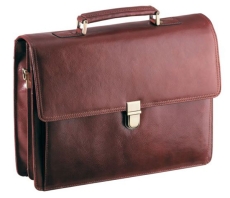 Aktenkoffer mit Notebooktasche in warmen cognac - braun  4008