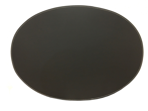 Orskov Tischset aus Leder oval chocolate braun 34x47 cm