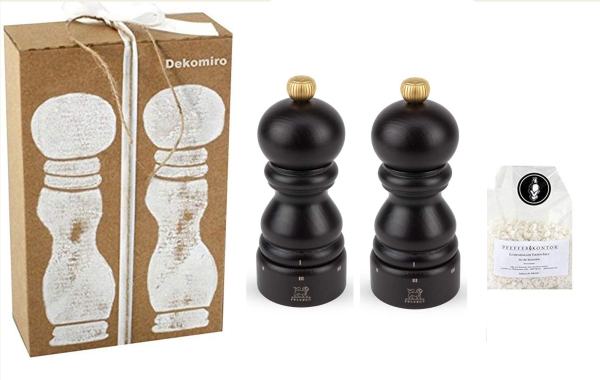Dekomiro Geschenkset Peugeot Paris Pfeffer und SalzmÃ¼hle 12 cm schoko u-select 