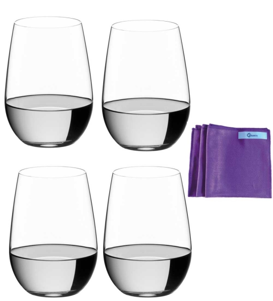 Dekomiro Set RIEDEL "O" RIESLING PAY 3 GET 4 mit Glasputztuch