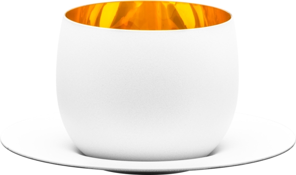 Eisch Cappuccinoglas 300 ml mit Untersetzer in Geschenkröhre Cosmo pure white