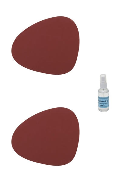 2 er Set Lind DNA Tischset Platzset curve L Nupo Red 981903 rot mit 50 ml Dekomiro Reinigungsmittel