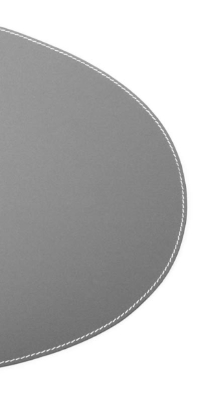 Orskov Tischset aus Leder oval grau