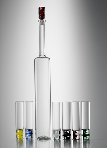 Glashütte Eisch cin cin 1 Schnaps Glas in 6 unterschiedlichen Farben - mundgeblasen