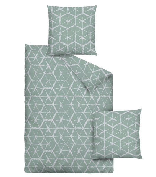 Dormisette Bettwäsche Mako-Satin grüne Formen 135 x 200 cm oder 155 x 220 cm Wülfing