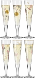 Dekomiro 6er Set Goldnacht Champagnergläser Ritzenhoff mit Glasreinigungstuch