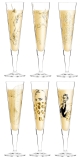 Ritzenhoff 2020 6er Champagner Gläser der Künstler Pichler, Kühnertová und Benzoni im Dekomiro Set mit Glasreinigungstuch