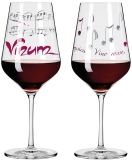Dekomiro Ritzenhoff 2er Set Herzkristall Rotwein 002+003 mit Glasreinigungstuch